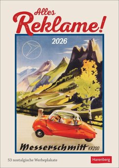 Cover Alles Reklame! Wochen-Kulturkalender 2026 - 53 nostalgische Werbeplakate