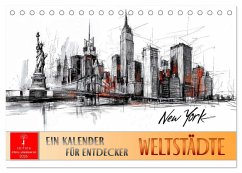 Weltstädte - ein Kalender für Entdecker (Tischkalender 2026 DIN A5 quer), CALVENDO Monatskalender Cover Weltstädte - ein Kalender für Entdecker (Tischkalender 2026 DIN A5 quer), CALVENDO Monatskalender