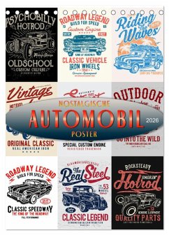 Cover Automobile - nostalgische Poster (Tischkalender 2026 DIN A5 hoch), CALVENDO Monatskalender