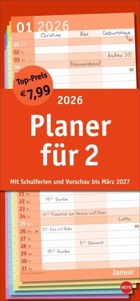 Basic Planer für zwei 2026 Basic Planer für zwei 2026