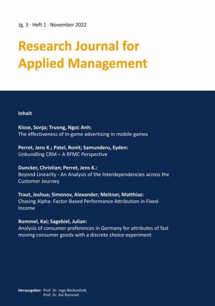 Research Journal for Applied Management - Jg. 3, Heft 1 Research Journal for Applied Management - Jg. 3, Heft 1