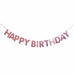 Girlande Happy Birthday, Glitter, Rosa FSC MIX, 5m