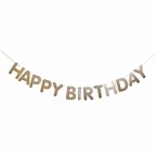 Girlande Happy Birthday, Glitter, Gold FSC MIX, 5m