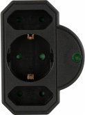 REV Steckdosenadapter 3-fach mit Überspannungsschutz, schwarz