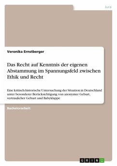 Das Recht auf Kenntnis der eigenen Abstammung im Spannungsfeld zwischen Ethik und Recht Das Recht auf Kenntnis der eigenen Abstammung im Spannungsfeld zwischen Ethik und Recht