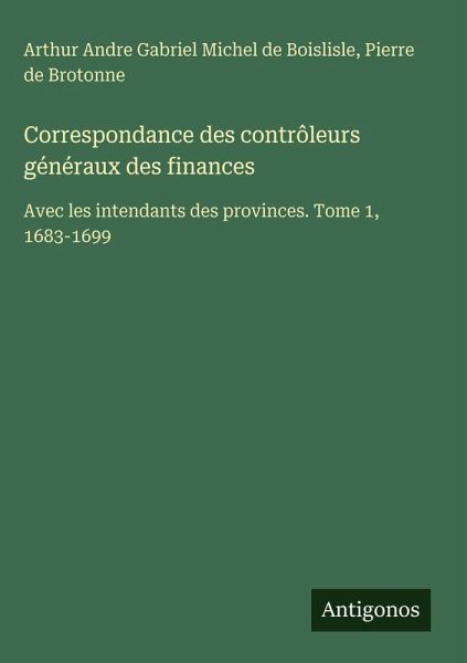 Correspondance des contrôleurs généraux des finances