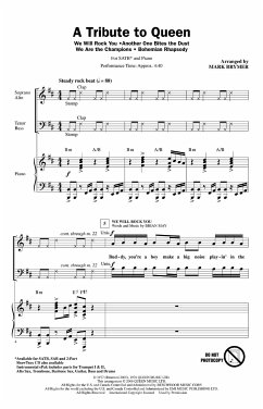 Cover A Tribute to Queen (Medley) Chor CD