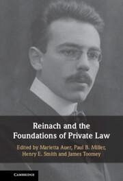 Cover Reinach and the Foundations of Private Law