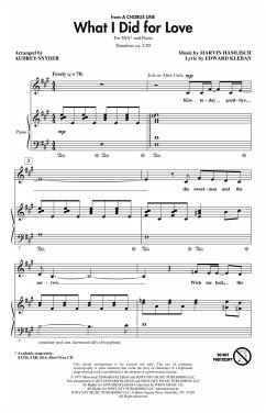Cover Marvin Hamlisch, What I Did for Love. SSA 3 Voices [SSA] Stimme