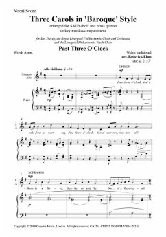 Cover Roderick Elms Three Carols in Baroque' Style for SATB and Brass Quintet (Vocal Score Satb & Brass Quintet