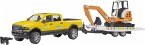 Bruder 02546 RAM 2500 Power Wagon Rental Service + Anhänger + Minibagger