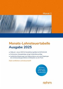 Monats-Lohnsteuertabelle 2025