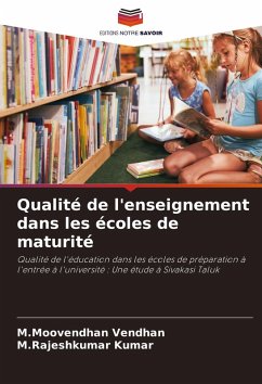 Cover Qualité de l'enseignement dans les écoles de maturité