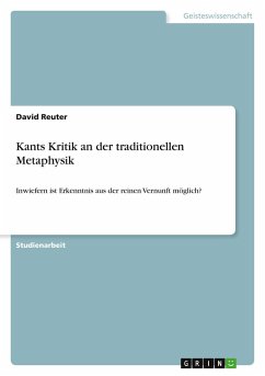 Cover Kants Kritik an der traditionellen Metaphysik