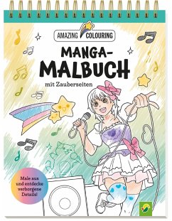 Cover Manga-Malbuch mit Zauberseiten. Tolles Geschenk für Fans!