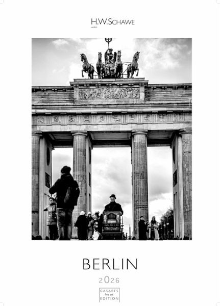 Berlin schwarz-weiss Kalender 2026 - Wandkalender   Fotokalender Deutschland 59x42cm Grosses Format - Eleganter Schwarz-Weiß-Print mit beeindruckenden Berlin-Motiven