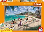 Schmidt 56559 - Disney, Mickey and Minnie in Florida, Puzzle mit Poster, 200 Teile aus NATPAX® Graspappe