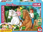 Schmidt 56543 - Bibi & Tina, Sommerausritt, Puzzle mit Poster, 100 Teile aus NATPAX® Graspappe