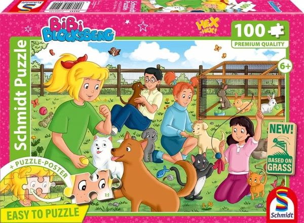 Schmidt 56541 - Bibi Blocksberg, Tierpension, Puzzle mit Poster, 100 Teile aus NATPAX® Graspappe Schmidt 56541 - Bibi Blocksberg, Tierpension, Puzzle mit Poster, 100 Teile aus NATPAX® Graspappe