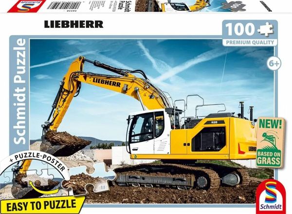 Schmidt 56550 - LIEBHERR Raupenbagger R928, Puzzle mit Poster, 100 Teile aus NATPAX® Graspappe Schmidt 56550 - LIEBHERR Raupenbagger R928, Puzzle mit Poster, 100 Teile aus NATPAX® Graspappe