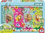 Schmidt 56538 - Alles fürs Pferdeglück, Puzzle mit Poster, 200 Teile aus NATPAX® Graspappe