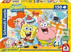Schmidt 56546 - SpongeBob Schwammkopf, Spongebob und Freunde, Puzzle mit Poster, 150 Teile aus NATPAX® Graspappe