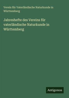 Cover Jahreshefte des Vereins für vaterländische Naturkunde in Württemberg