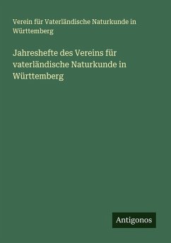Cover Jahreshefte des Vereins für vaterländische Naturkunde in Württemberg