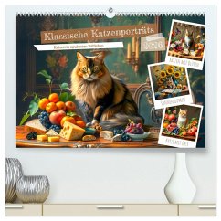 Cover Klassische Katzenporträts - Katzen in opulenten Stillleben (hochwertiger Premium Wandkalender 2026 DIN A2 quer), Kunstdruck in Hochglanz