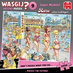 Jumbo 1110100503- Wasgij Retro Destiny 9, Super Models, Comic-Puzzle, 1000 Teile