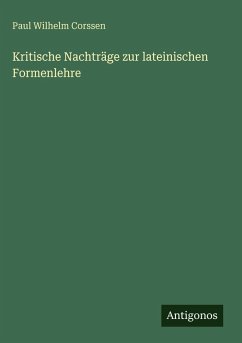 Cover Kritische Nachträge zur lateinischen Formenlehre