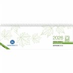 Tischquerkalender Recycling 2026 - 29,6x9,9 - 1 Woche auf 2 Seiten - Blauer Engel - Kalender aus Recyclingpapier - Stundeneinteilung 7 - 19 Uhr - 116-0700