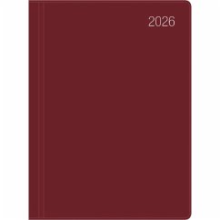 Cover Taschenkalender bordeaux 2026 - Bürokalender 10,2x14,2 - 1 Tag auf 1 Seite - flexibler Kunststoffeinband - Stundeneinteilung 7 - 19 Uhr - 610-1011