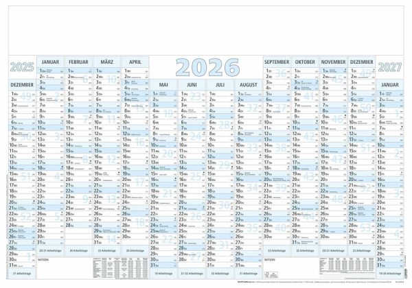 Plakatkalender 14 Mon blau 5 Stk. gerollt Plakatkalender 14 Mon blau 5 Stk. gerollt