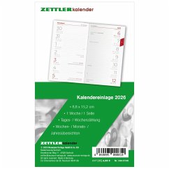 Cover Kalender-Ersatzeinlage 2026 - für den Taschenplaner Typ 540 - 8,8x15,2 cm - 1 Woche auf 1 Seiten - separates Adressheft - faltbar - Notizheft - 540-6198