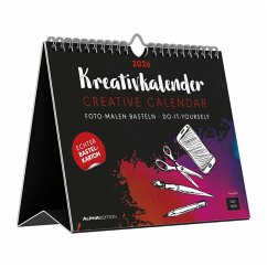 Cover Kreativ-Kalender Tischaufsteller quer schwarz 2026 - Kreativ-Kalender - DIY-Kalender - Kalender zum Basteln - Tischkalender - 20x16