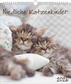 Cover Niedliche Katzenkinder 2026 - Wand-Kalender - Tier-Kalender - 30x34
