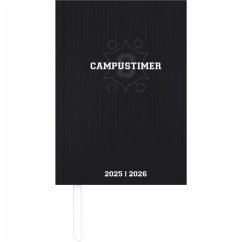 Campustimer Black - A6 Semester-Planer - Studenten-Kalender 2025/2026 - Notiz-Buch - schwarz - Weekly - Alpha Edition