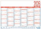 Arbeitstagekalender 2026 - A4 (29 x 21 cm) - 6 Monate auf 1 Seite - Tafelkalender - auf Pappe kaschiert - Jahresplaner - 908-1315