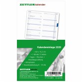 Kalender-Ersatzeinlage 2026 - für den Taschenplaner Typ 520 - 8,8x15,2 cm - 1 Monat auf 2 Seiten - separates Adressheft - faltbar - Notiz-Heft - 520-6198