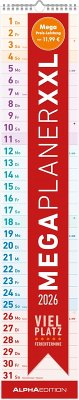 Cover Megaplaner XXL 2026 - Streifen-Kalender 17,5x98 cm - mit Ferienterminen - viel Platz für Notizen - Wandplaner - Küchenkalender - Alpha Edition