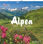 Alpha Edition - Alpen 2026 Broschürenkalender, 30x30cm, Wandkalender mit Platz für Notizen und Termine, Aufnahmen der Alpen, Monatsübersicht und Ferientermine DE/AT/CH