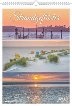 Cover Strandgeflüster - Momente am Meer 2026 - Bildkalender A3 (29,7x42 cm) - mit Feiertagen - Triplets - drei Bilder pro Monat - Naturkalender - Wandplaner - Wandkalender
