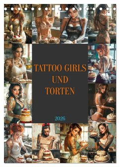Cover Tattoo Girls und Torten (Tischkalender 2026 DIN A5 hoch), CALVENDO Monatskalender