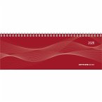 Tisch-Querkalender Profi rot 2026 - Büro-Planer 29,7x10,5 cm - Tisch-Kalender - 1 Woche 2 Seiten - Ringbindung - Zettler