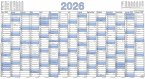 Plakatkalender 15 Mon 2026 - 140x77 - 5 Stk. gerollt - Jahresplaner - Wandplaner - 917-0015-1
