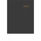 Wochenbuch anthrazit 2026 - Bürokalender 21x26,5 cm - 1 Woche auf 2 Seiten - mit Eckperforation und Fadensiegelung - Notizbuch - 728-0021