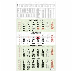 Cover 4-Monatskalender Recycling 2026 - 33x45 cm - mit Kopftafel und Datumsschieber - Blauer Engel - Mehrmonatsplaner - 959-0700