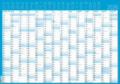 Cover Jahresplaner 14 Monate foliert 2026 - Plakat-Kalender 86x61 cm - abwischbar - Ferienübersicht - Arbeitstagezählung - Zettler