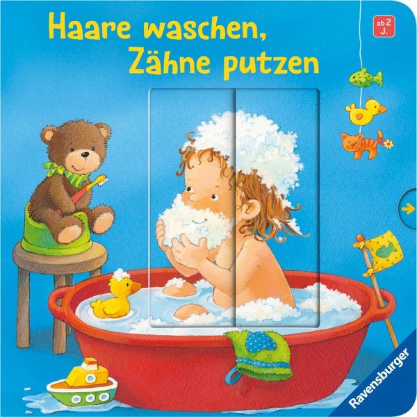 Haare waschen, Zähne putzen Haare waschen, Zähne putzen
